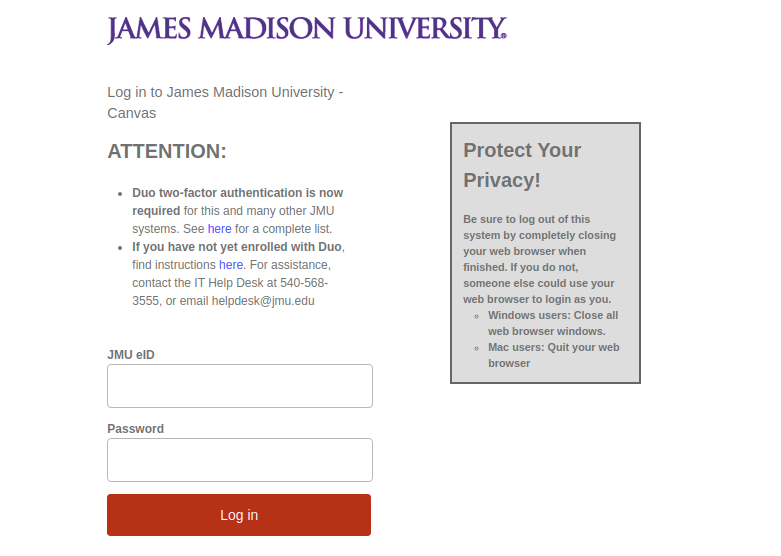 jmu canvas login