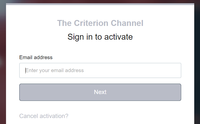 Criterion Channel Actibvate